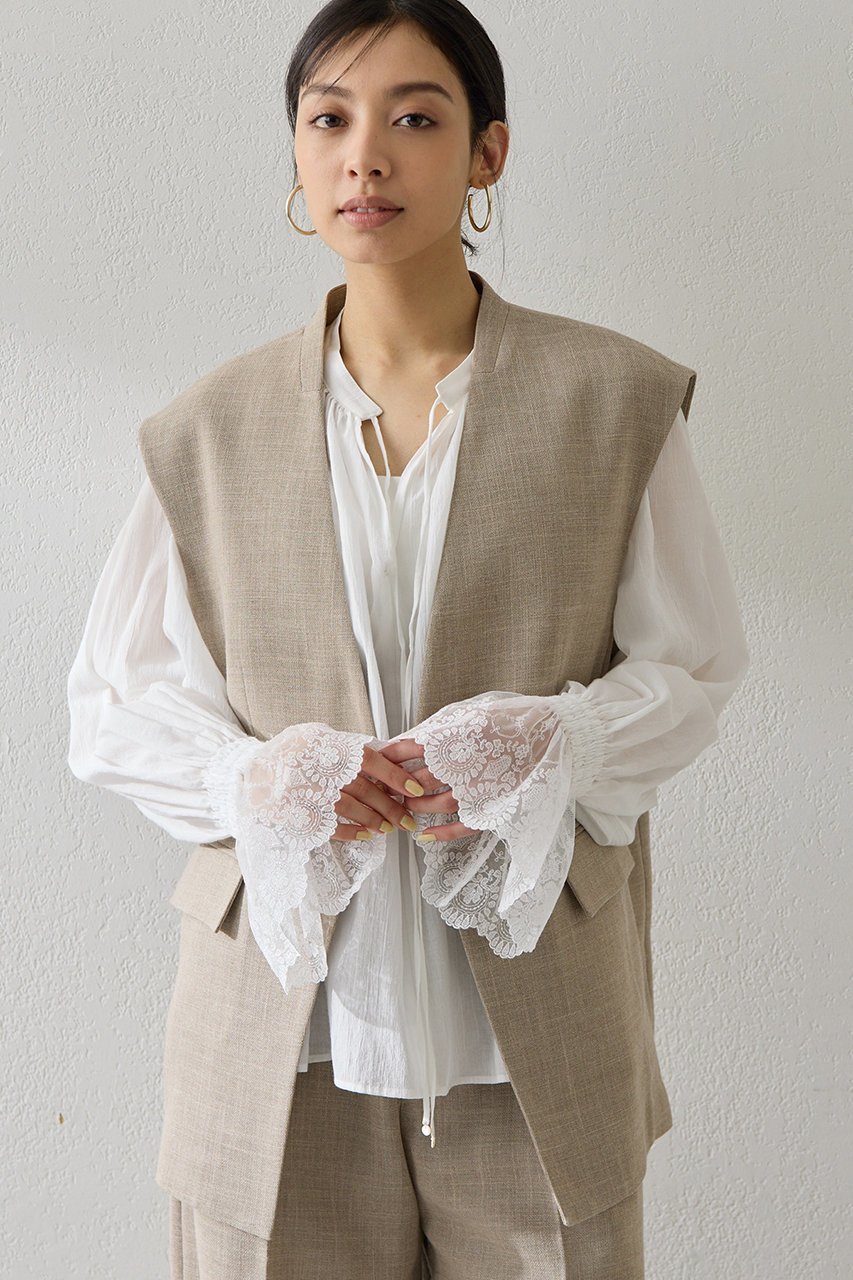 【ウィムガゼット/Whim Gazette】のリネンライクジレ インテリア・キッズ・メンズ・レディースファッション・服の通販 founy(ファニー) 　ファッション　Fashion　レディースファッション　Fashion for Women　アウター　Coat / Outerwear Collection　レディースジャケット・軽アウター　Jackets　2026年　2026　おすすめ　Recommended / Our Picks　クール　Cool, Chic　ショルダー　Shoulder, Shoulder Strap　ジャケット　Jacket, Outerwear　セットアップ　Set-Up, Coordinated Outfit　ベスト　Vest, Waistcoat　リラックス　Relax, Relaxed Fit　エレガント 上品　Elegant　夏　Summer　春　Spring　S/S・春夏　SS, Spring/Summer, Warm Season　ベージュ|ID: prp329100004849161 ipo3291000000035470167