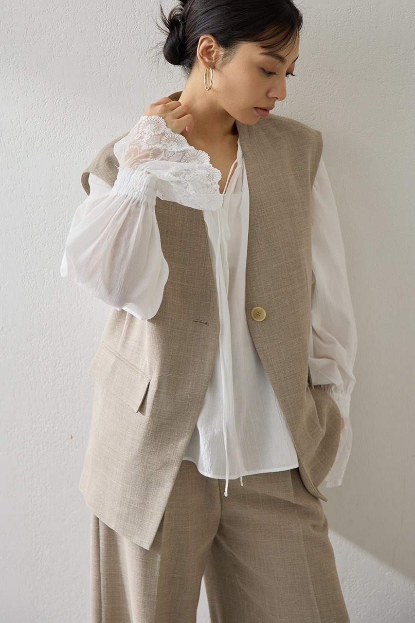 【ウィムガゼット/Whim Gazette】のリネンライクジレ 人気、トレンドファッション・服の通販 founy(ファニー) 　ファッション　Fashion　レディースファッション　Fashion for Women　アウター　Coat / Outerwear Collection　レディースジャケット・軽アウター　Jackets　2026年　2026　おすすめ　Recommended / Our Picks　クール　Cool, Chic　ショルダー　Shoulder, Shoulder Strap　ジャケット　Jacket, Outerwear　セットアップ　Set-Up, Coordinated Outfit　ベスト　Vest, Waistcoat　リラックス　Relax, Relaxed Fit　エレガント 上品　Elegant　夏　Summer　春　Spring　S/S・春夏　SS, Spring/Summer, Warm Season　other-6|ID: prp329100004849161 ipo3291000000035470172