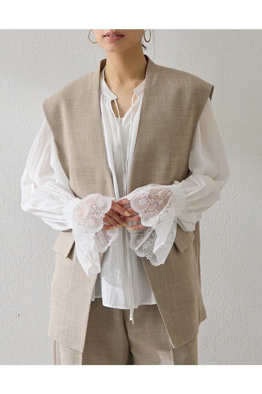 【ウィムガゼット/Whim Gazette】のリネンライクジレ インテリア・キッズ・メンズ・レディースファッション・服の通販 founy(ファニー) 　ファッション　Fashion　レディースファッション　Fashion for Women　アウター　Coat / Outerwear Collection　レディースジャケット・軽アウター　Jackets　おすすめ　Recommended / Our Picks　クール　Cool, Chic　ショルダー　Shoulder, Shoulder Strap　ジャケット　Jacket, Outerwear　セットアップ　Set-Up, Coordinated Outfit　ベスト　Vest, Waistcoat　リラックス　Relax, Relaxed Fit　エレガント 上品　Elegant　新作・新入荷　New Arrivals / New In　ベージュ|ID: prp329100004849161 ipo3291000000035853741