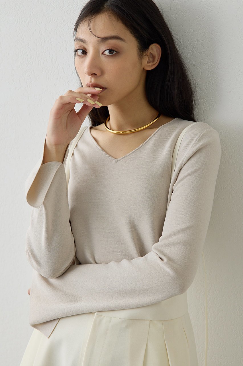 【ウィムガゼット/Whim Gazette】の2wayスムースプルオーバー インテリア・キッズ・メンズ・レディースファッション・服の通販 founy(ファニー) 　ファッション　Fashion　レディースファッション　Fashion for Women　トップス・カットソー　Cut & Sew Tops　ニット　Knit Tops & Sweaters　カジュアルプルオーバー・ニットトップス　Pullovers & Knit Tops / Casual Pullovers　2026年　2026　なめらか　Smooth, Silky Texture　シンプル　Simple, Minimal　スリット　Slit, Slit Detail　デコルテ　Décolleté, Neckline　バランス　Balance, Style Balance　ボトム　Bottoms, Lower Wear　エレガント 上品　Elegant　夏　Summer　春　Spring　S/S・春夏　SS, Spring/Summer, Warm Season　ベージュ|ID: prp329100004849162 ipo3291000000035470176