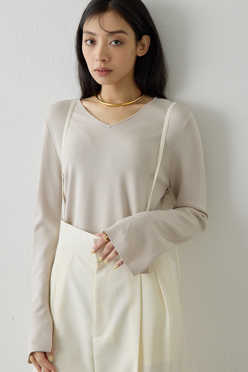 【ウィムガゼット/Whim Gazette】の2wayスムースプルオーバー 人気、トレンドファッション・服の通販 founy(ファニー) 　ファッション　Fashion　レディースファッション　Fashion for Women　トップス・カットソー　Cut & Sew Tops　ニット　Knit Tops & Sweaters　カジュアルプルオーバー・ニットトップス　Pullovers & Knit Tops / Casual Pullovers　なめらか　Smooth, Silky Texture　シンプル　Simple, Minimal　スリット　Slit, Slit Detail　デコルテ　Décolleté, Neckline　バランス　Balance, Style Balance　ボトム　Bottoms, Lower Wear　エレガント 上品　Elegant　新作・新入荷　New Arrivals / New In　春　Spring　other-6|ID: prp329100004849162 ipo3291000000035514881