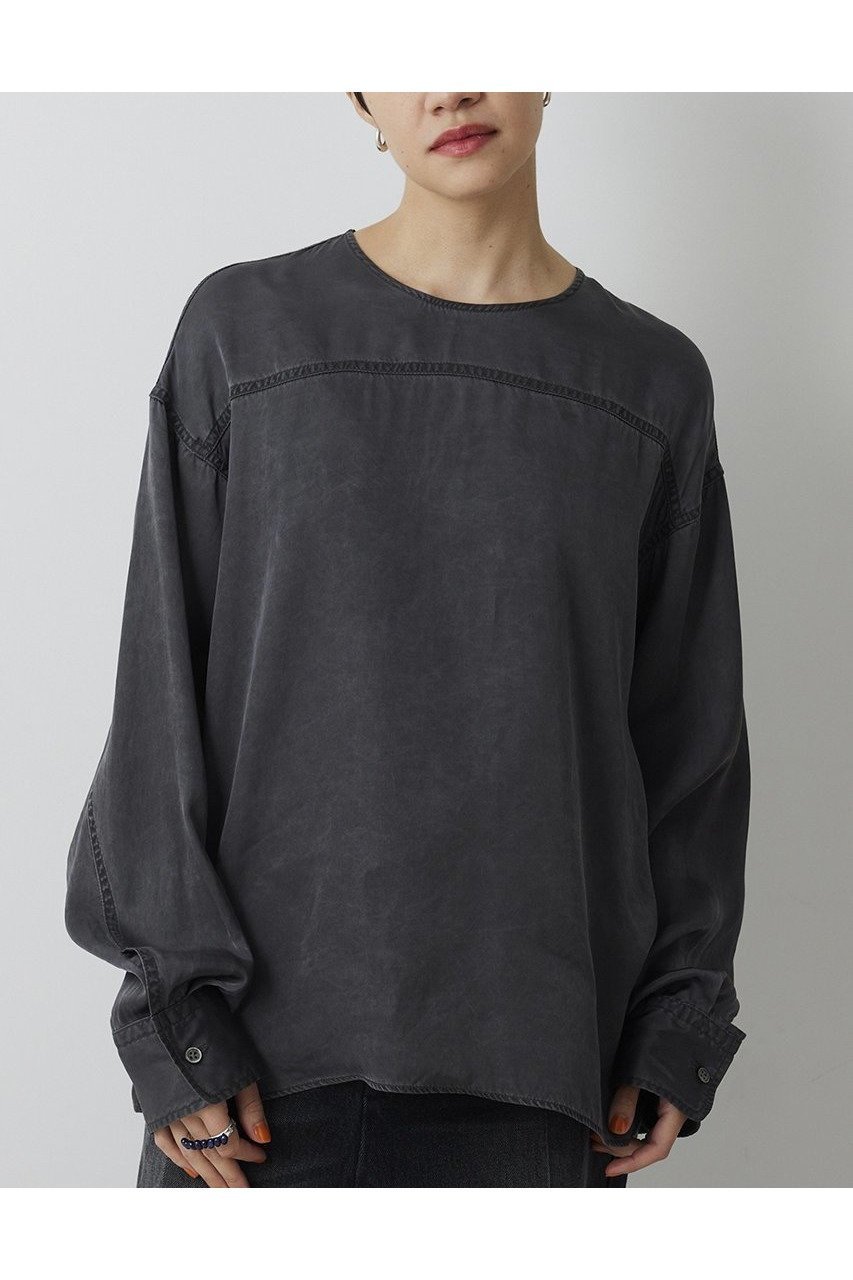 【ウィムガゼット/Whim Gazette】のピグメントクルーブラウス 人気、トレンドファッション・服の通販 founy(ファニー) 　ファッション　Fashion　レディースファッション　Fashion for Women　トップス・カットソー　Cut & Sew Tops　シャツ・ブラウス・オフィスカジュアル　Elegant Blouses & Button-Ups　おすすめ　Recommended / Our Picks　キュプラ　Cupro, Eco Fabric　クール　Cool, Chic　シルク　Silk, 100% Silk　シンプル　Simple, Minimal　スリーブ　Sleeve, Long Sleeve / Short Sleeve　セットアップ　Set-Up, Coordinated Outfit　モダン　Modern, Contemporary　ロング　Long, Long-Length　ヴィンテージ　Vintage Style　新作・新入荷　New Arrivals / New In　 other-1|ID: prp329100004849163 ipo3291000000035853766