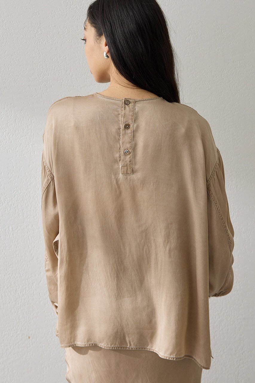 【ウィムガゼット/Whim Gazette】のピグメントクルーブラウス 人気、トレンドファッション・服の通販 founy(ファニー) 　ファッション　Fashion　レディースファッション　Fashion for Women　トップス・カットソー　Cut & Sew Tops　シャツ・ブラウス・オフィスカジュアル　Elegant Blouses & Button-Ups　おすすめ　Recommended / Our Picks　キュプラ　Cupro, Eco Fabric　クール　Cool, Chic　シルク　Silk, 100% Silk　シンプル　Simple, Minimal　スリーブ　Sleeve, Long Sleeve / Short Sleeve　セットアップ　Set-Up, Coordinated Outfit　モダン　Modern, Contemporary　ロング　Long, Long-Length　ヴィンテージ　Vintage Style　新作・新入荷　New Arrivals / New In　other-4|ID: prp329100004849163 ipo3291000000035853777