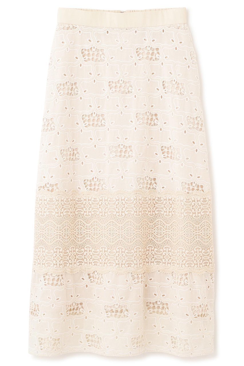 【アドーア/ADORE】のラティスエンブロイダリースカート インテリア・キッズ・メンズ・レディースファッション・服の通販 founy(ファニー) 　ファッション　Fashion　レディースファッション　Fashion for Women　スカート　Skirts　ロングスカート　Long Skirts / Maxi & Midi Skirts　シンプル　Simple, Minimal　フェミニン　Feminine, Girly　ボーダー　Border, Stripe　モチーフ　Motif, Design Theme　レース　Lace, Lace Fabric　ロング　Long, Long-Length　エレガント 上品　Elegant　ホワイト|ID: prp329100004849167 ipo3291000000035945050
