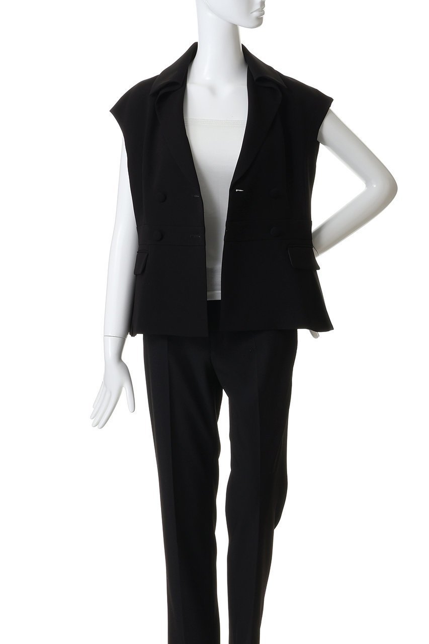 【エムダブリュー/MW】のトリアセテート ダブル ブレステッド スリーブレス ジャケット 人気、トレンドファッション・服の通販 founy(ファニー) 　ファッション　Fashion　レディースファッション　Fashion for Women　アウター　Coat / Outerwear Collection　レディースジャケット・軽アウター　Jackets　ジャケット　Jacket, Outerwear　スリーブ　Sleeve, Long Sleeve / Short Sleeve　セットアップ　Set-Up, Coordinated Outfit　タフタ　Taffeta, Structured Fabric　ダブル　Double, Double-Breasted　フォルム　Silhouette, Form　ベスト　Vest, Waistcoat　ボトム　Bottoms, Lower Wear　マニッシュ　Mannish, Boyish　エレガント 上品　Elegant　新作・新入荷　New Arrivals / New In　other-7|ID: prp329100004849169 ipo3291000000036018406