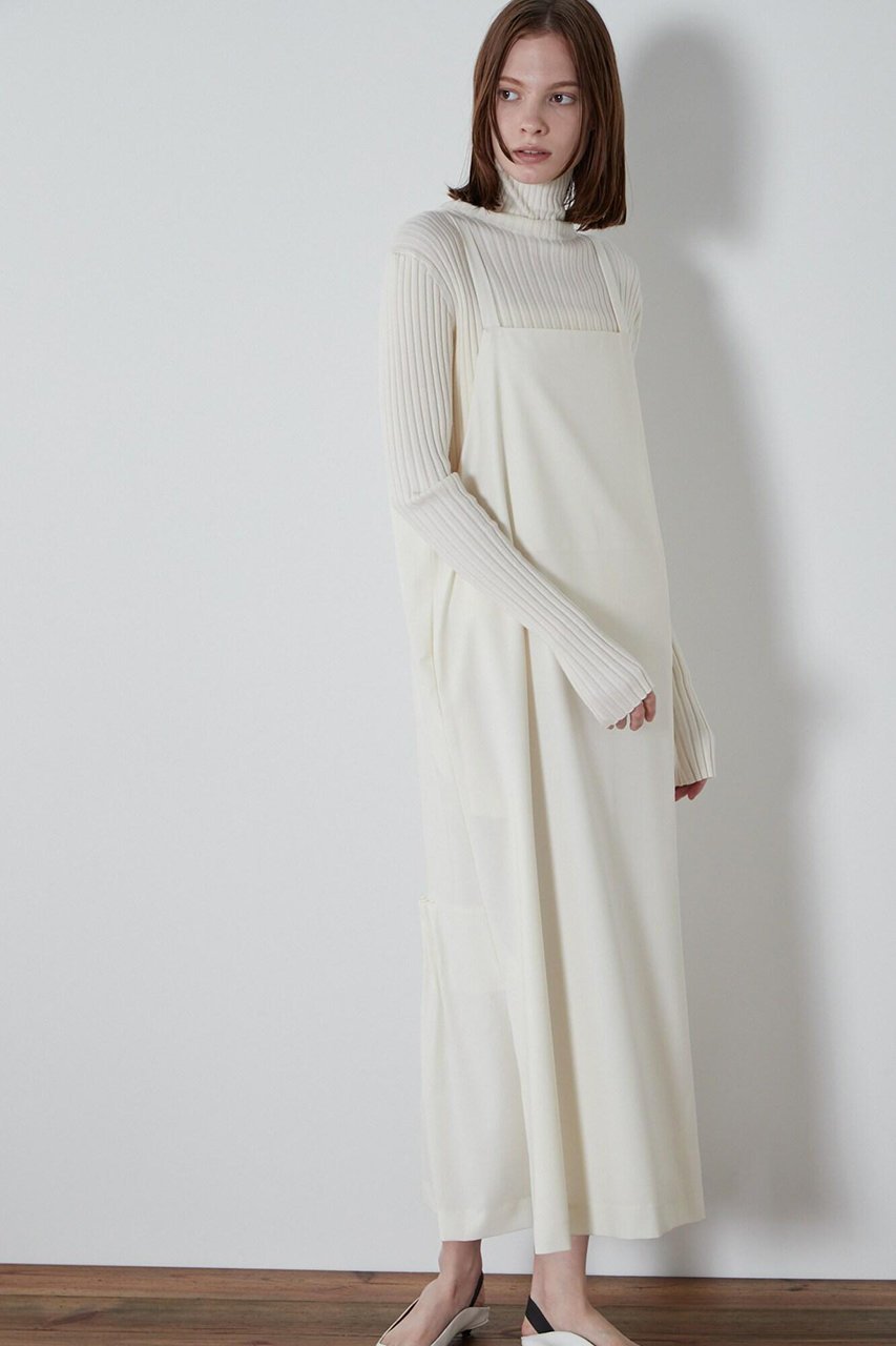 【ル フィル/LE PHIL】の《LE PHIL》ドライウールキャミソールドレス インテリア・キッズ・メンズ・レディースファッション・服の通販 founy(ファニー) 　ファッション　Fashion　レディースファッション　Fashion for Women　ワンピース　Dresses　フォーマル・パーティードレス・結婚式用ドレス　Elegant & Casual Dresses　チュニック　Tunic Tops & Dresses　インナー　Innerwear　キャミソール　Camisole, Spaghetti Strap Top　チュニック　Tunic, Long Top　ロング　Long, Long-Length　エレガント 上品　Elegant　ホワイト|ID: prp329100004849172 ipo3291000000035470367