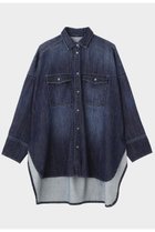 【ル フィル/LE PHIL】のウォッシュドデニムシャツA 人気、トレンドファッション・服の通販 founy(ファニー) ファッション Fashion レディースファッション Fashion for Women トップス・カットソー Cut & Sew Tops シャツ・ブラウス・オフィスカジュアル Elegant Blouses & Button-Ups ウォッシュ Washed Finish スリーブ Sleeve, Long Sleeve / Short Sleeve タートルネック Turtleneck, High Neck ダブル Double, Double-Breasted デニム Denim, Jeans Material ドレープ Drape, Draping Fabric バランス Balance, Style Balance ビッグ Big, Oversized フォルム Silhouette, Form ヘムライン Hemline, Bottom Cut ポケット Pocket, Pocket Detail ヨーク Yoke, Yoke Design ラウンド Round, Round Neck ロング Long, Long-Length thumbnail ネイビー|ID: prp329100004849174 ipo3291000000035470394