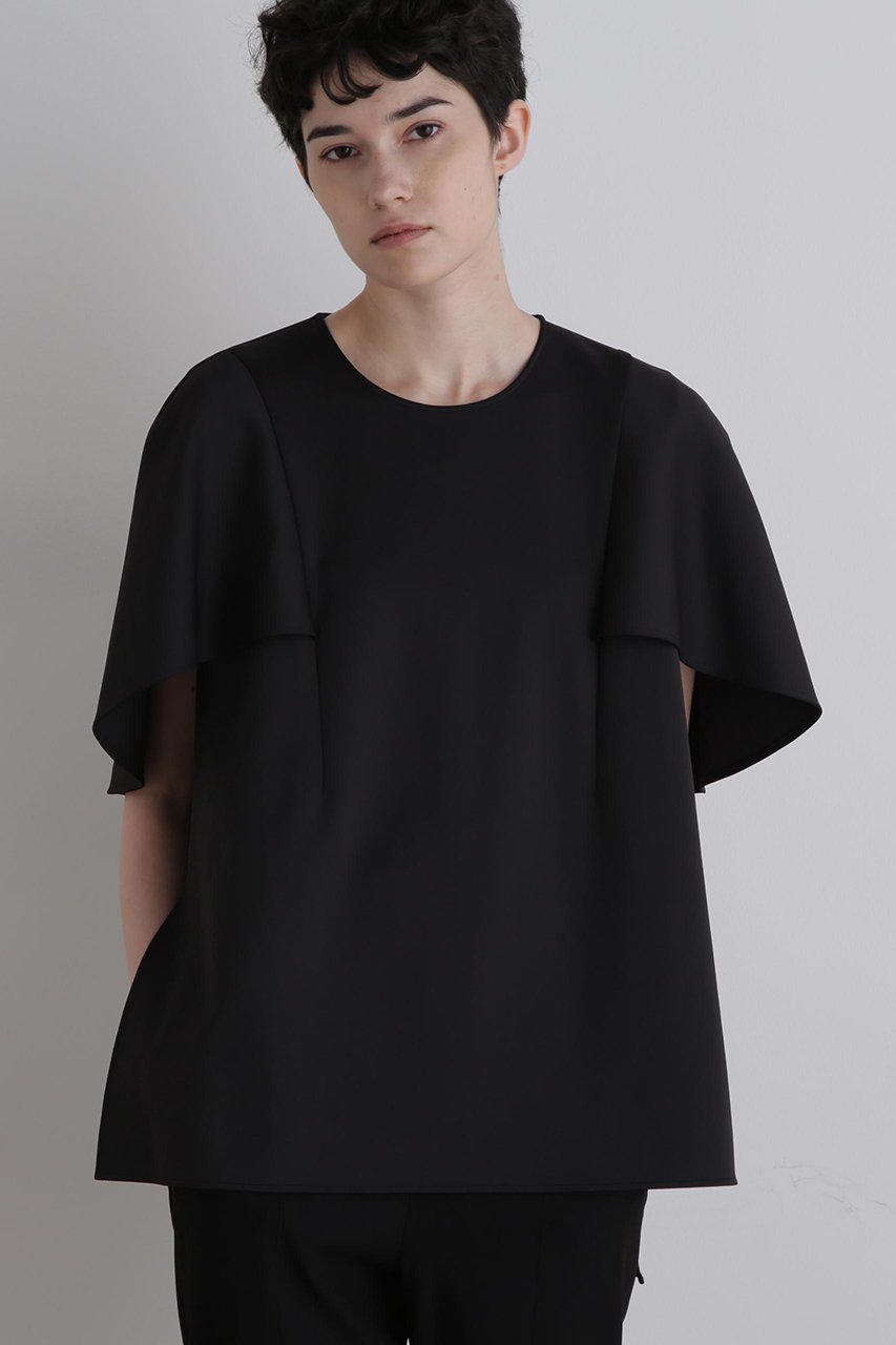 【ル フィル/LE PHIL】のライトダンボールケープブラウス 人気、トレンドファッション・服の通販 founy(ファニー) 　ファッション　Fashion　レディースファッション　Fashion for Women　トップス・カットソー　Cut & Sew Tops　シャツ・ブラウス・オフィスカジュアル　Elegant Blouses & Button-Ups　おすすめ　Recommended / Our Picks　コンパクト　Compact, Small Size　ショート　Short, Short Length　ストレッチ　Stretch, Stretchy Fabric　スリット　Slit, Slit Detail　スリーブ　Sleeve, Long Sleeve / Short Sleeve　other-2|ID: prp329100004849177 ipo3291000000035470420