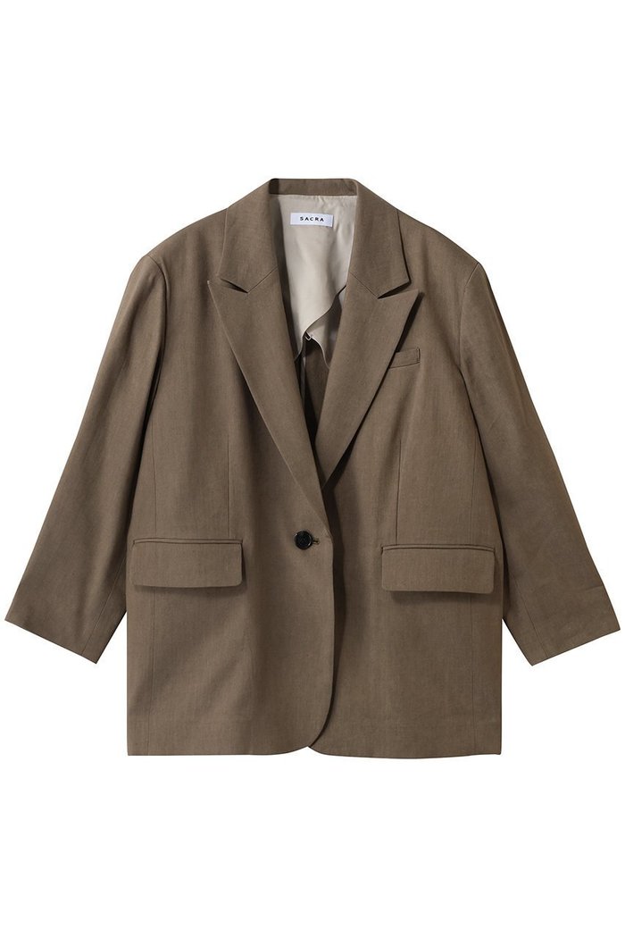 【サクラ/SACRA】のリネンウールギャバジンジャケット インテリア・キッズ・メンズ・レディースファッション・服の通販 founy(ファニー) https://founy.com/ ファッション Fashion レディースファッション Fashion for Women アウター Coat / Outerwear Collection レディースジャケット・軽アウター Jackets 2026年 2026 ジャケット Jacket, Outerwear ドロップ Drop Shoulder, Dropped Style フロント Front, Front Design マニッシュ Mannish, Boyish リネン Linen, Linen Fabric エレガント 上品 Elegant 夏 Summer 春 Spring S/S・春夏 SS, Spring/Summer, Warm Season |ID: prp329100004849302 ipo3291000000035475911