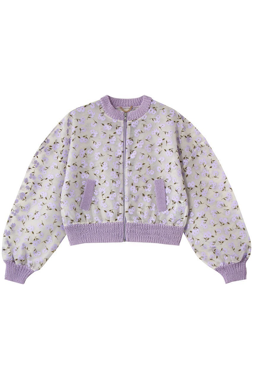【ミュベール/MUVEIL】のフラワーフロッキープリントジップジャケット インテリア・キッズ・メンズ・レディースファッション・服の通販 founy(ファニー) 　ファッション　Fashion　レディースファッション　Fashion for Women　アウター　Coat / Outerwear Collection　レディースジャケット・軽アウター　Jackets　ブルゾンジャケット・スポーティアウター　Blouson Jackets　2026年　2026　おすすめ　Recommended / Our Picks　オーガンジー　Organza Fabric　コンパクト　Compact, Small Size　ジャケット　Jacket, Outerwear　ブルゾン　Blouson, Bomber Jacket　ボトム　Bottoms, Lower Wear　ポケット　Pocket, Pocket Detail　エレガント 上品　Elegant　夏　Summer　春　Spring　S/S・春夏　SS, Spring/Summer, Warm Season　ライラック|ID: prp329100004849308 ipo3291000000035475946