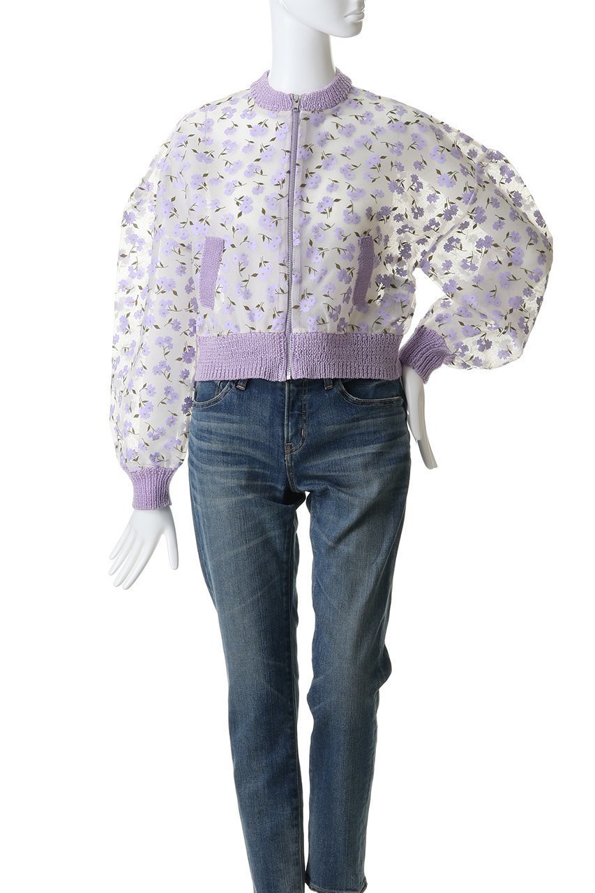 【ミュベール/MUVEIL】のフラワーフロッキープリントジップジャケット 人気、トレンドファッション・服の通販 founy(ファニー) 　ファッション　Fashion　レディースファッション　Fashion for Women　アウター　Coat / Outerwear Collection　レディースジャケット・軽アウター　Jackets　ブルゾンジャケット・スポーティアウター　Blouson Jackets　2026年　2026　おすすめ　Recommended / Our Picks　オーガンジー　Organza Fabric　コンパクト　Compact, Small Size　ジャケット　Jacket, Outerwear　ブルゾン　Blouson, Bomber Jacket　ボトム　Bottoms, Lower Wear　ポケット　Pocket, Pocket Detail　エレガント 上品　Elegant　夏　Summer　春　Spring　S/S・春夏　SS, Spring/Summer, Warm Season　other-2|ID: prp329100004849308 ipo3291000000035475947