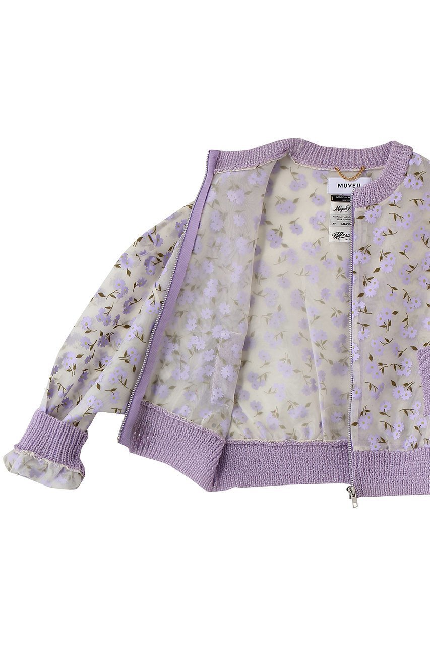 【ミュベール/MUVEIL】のフラワーフロッキープリントジップジャケット 人気、トレンドファッション・服の通販 founy(ファニー) 　ファッション　Fashion　レディースファッション　Fashion for Women　アウター　Coat / Outerwear Collection　レディースジャケット・軽アウター　Jackets　ブルゾンジャケット・スポーティアウター　Blouson Jackets　2026年　2026　おすすめ　Recommended / Our Picks　オーガンジー　Organza Fabric　コンパクト　Compact, Small Size　ジャケット　Jacket, Outerwear　ブルゾン　Blouson, Bomber Jacket　ボトム　Bottoms, Lower Wear　ポケット　Pocket, Pocket Detail　エレガント 上品　Elegant　夏　Summer　春　Spring　S/S・春夏　SS, Spring/Summer, Warm Season　other-6|ID: prp329100004849308 ipo3291000000035475952