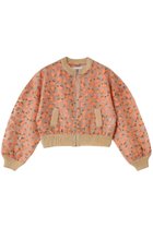 【ミュベール/MUVEIL】のフラワーフロッキープリントジップジャケット オレンジ|ID: prp329100004849308 ipo3291000000035718702