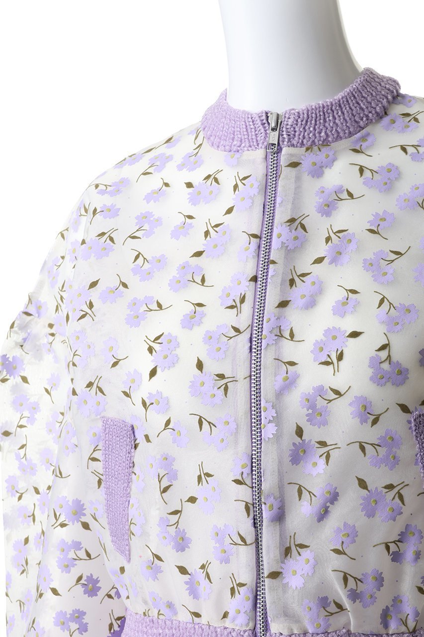 【ミュベール/MUVEIL】のフラワーフロッキープリントジップジャケット 人気、トレンドファッション・服の通販 founy(ファニー) 　ファッション　Fashion　レディースファッション　Fashion for Women　アウター　Coat / Outerwear Collection　レディースジャケット・軽アウター　Jackets　ブルゾンジャケット・スポーティアウター　Blouson Jackets　おすすめ　Recommended / Our Picks　オーガンジー　Organza Fabric　コンパクト　Compact, Small Size　ジャケット　Jacket, Outerwear　ブルゾン　Blouson, Bomber Jacket　ボトム　Bottoms, Lower Wear　ポケット　Pocket, Pocket Detail　エレガント 上品　Elegant　other-5|ID: prp329100004849308 ipo3291000000036073827