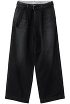 【グラフペーパー/Graphpaper】の【UNISEX】Selvage Denim Belted Pants BLACK_DARK FADE|ID: prp329100004849310 ipo3291000000035475956