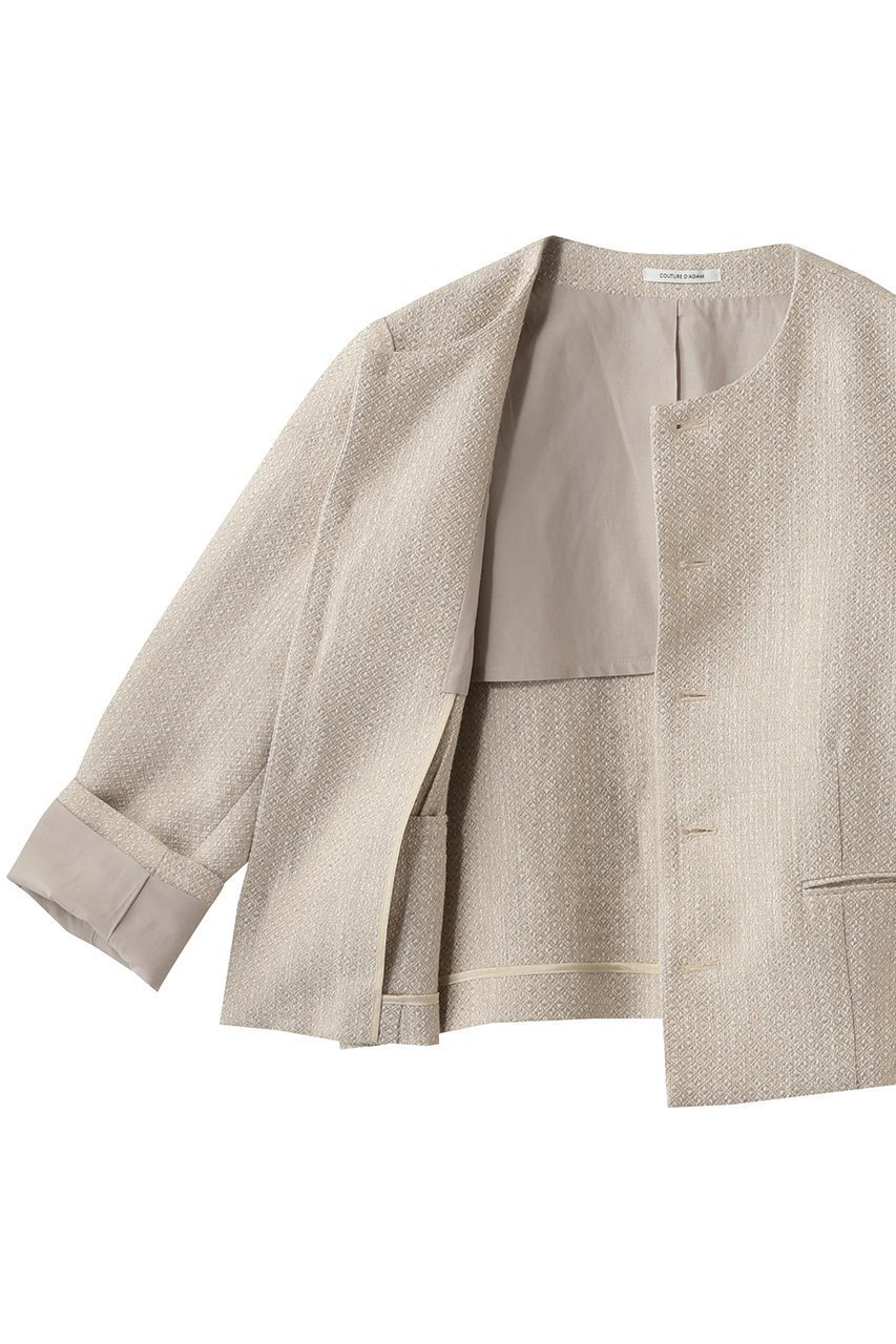 【クチュールドアダム/COUTURE D'ADAM】のサマーツイードガードジャケット 人気、トレンドファッション・服の通販 founy(ファニー) 　ファッション　Fashion　レディースファッション　Fashion for Women　アウター　Coat / Outerwear Collection　レディースジャケット・軽アウター　Jackets　エレガント 上品　Elegant　ヴィンテージ　Vintage Style　カーディガン　Cardigan, Knitwear　サマー　Summer, Summer Style　ジャケット　Jacket, Outerwear　ジュエリー　Jewelry, Accessories　ツイード　Twill, Twill Weave　フェミニン　Feminine, Girly　再入荷　Restock / Back in Stock　夏　Summer　other-6|ID: prp329100004849314 ipo3291000000036073897