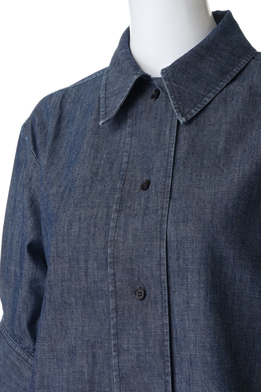 【ジル サンダー/JIL SANDER】のデニム ギャザードボリュームショートスリーブシャツ 人気、トレンドファッション・服の通販 founy(ファニー) 　ファッション　Fashion　レディースファッション　Fashion for Women　トップス・カットソー　Cut & Sew Tops　シャツ・ブラウス・オフィスカジュアル　Elegant Blouses & Button-Ups　2026年　2026　おすすめ　Recommended / Our Picks　キャミソール　Camisole, Spaghetti Strap Top　ギャザー　Gathered, Ruffled　ショート　Short, Short Length　スリーブ　Sleeve, Long Sleeve / Short Sleeve　タンク　Tank Top, Sleeveless Top　デニム　Denim, Jeans Material　夏　Summer　春　Spring　S/S・春夏　SS, Spring/Summer, Warm Season　other-5|ID: prp329100004849324 ipo3291000000035476107