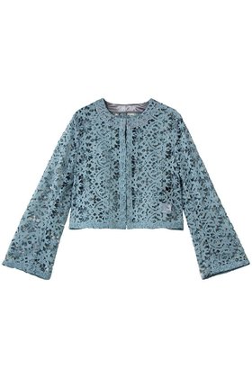【ランバン オン ブルー/LANVIN en Bleu】 ケミカルレースノーカラージャケット人気、トレンドファッション・服の通販 founy(ファニー) ファッション Fashion レディースファッション Fashion for Women アウター Coat / Outerwear Collection レディースジャケット・軽アウター Jackets ノーカラージャケット / シンプル上品コーデ Collarless Jackets 2026年 2026 ケミカル Chemical, Chemical Wash ショート Short, Short Length ジャケット Jacket, Outerwear スリーブ Sleeve, Long Sleeve / Short Sleeve センター Center, Center Line フレア Flare, Flared マキシ Maxi, Full Length レース Lace, Lace Fabric エレガント 上品 Elegant 夏 Summer 春 Spring S/S・春夏 SS, Spring/Summer, Warm Season |ID:prp329100004849326