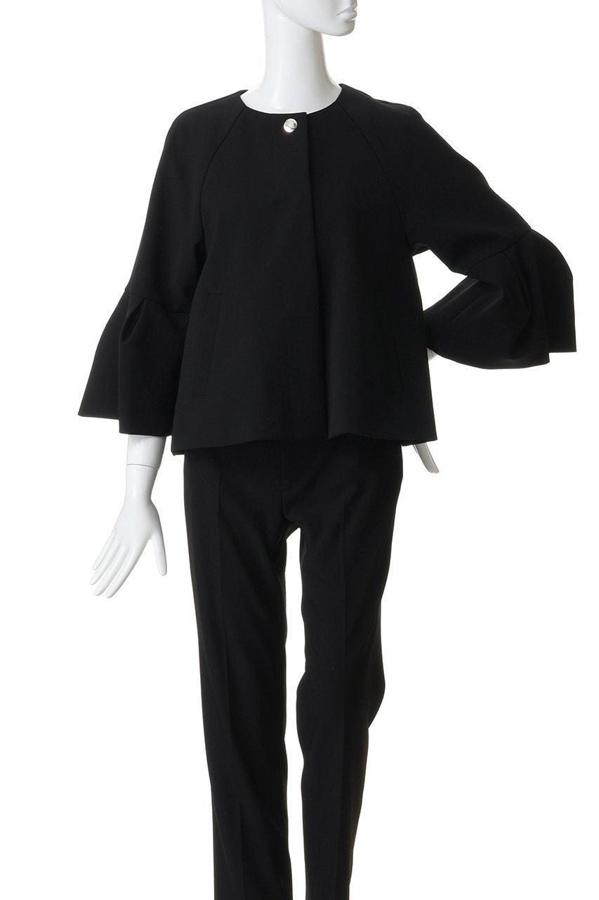 【ランバン オン ブルー/LANVIN en Bleu】のダブルクロスタックスリーブジャケット 人気、トレンドファッション・服の通販 founy(ファニー) 　ファッション　Fashion　レディースファッション　Fashion for Women　アウター　Coat / Outerwear Collection　レディースジャケット・軽アウター　Jackets　シルバー　Silver, Metallic Silver　ジャケット　Jacket, Outerwear　スリーブ　Sleeve, Long Sleeve / Short Sleeve　ダブル　Double, Double-Breasted　フィット　Fit, Slim Fit　モダン　Modern, Contemporary　other-2|ID: prp329100004849329 ipo3291000000035955521