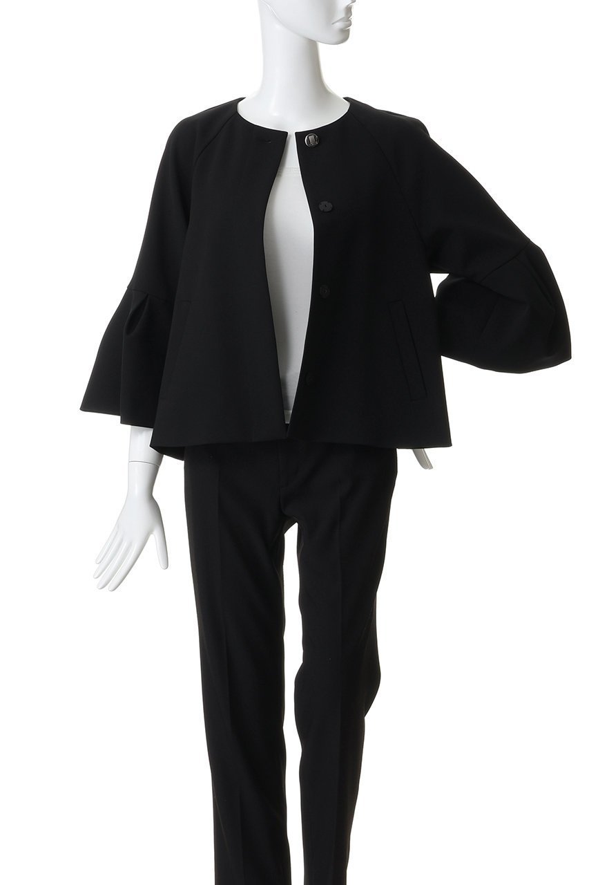 【ランバン オン ブルー/LANVIN en Bleu】のダブルクロスタックスリーブジャケット 人気、トレンドファッション・服の通販 founy(ファニー) 　ファッション　Fashion　レディースファッション　Fashion for Women　アウター　Coat / Outerwear Collection　レディースジャケット・軽アウター　Jackets　シルバー　Silver, Metallic Silver　ジャケット　Jacket, Outerwear　スリーブ　Sleeve, Long Sleeve / Short Sleeve　ダブル　Double, Double-Breasted　フィット　Fit, Slim Fit　モダン　Modern, Contemporary　other-7|ID: prp329100004849329 ipo3291000000035955526