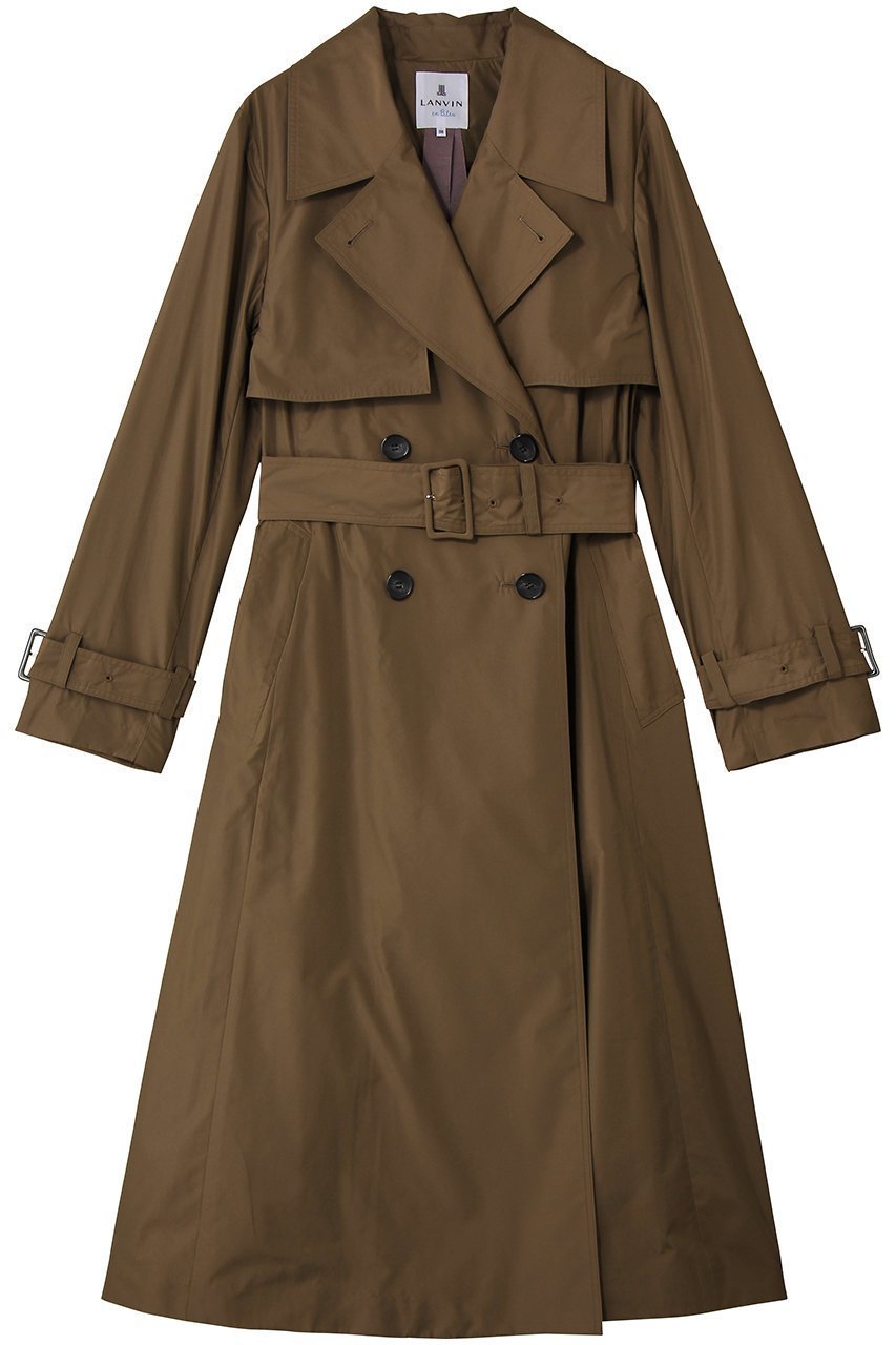 【ランバン オン ブルー/LANVIN en Bleu】のシルクシャンブレータフタトレンチコート インテリア・キッズ・メンズ・レディースファッション・服の通販 founy(ファニー) 　ファッション　Fashion　レディースファッション　Fashion for Women　アウター　Coat / Outerwear Collection　コート・ロングコート・ピーコート　Long Coats, Peacoats & More　トレンチコート / 春秋の定番アウター　Trench Coats　シルク　Silk, 100% Silk　リュクス　Luxury, Elegant, High-End, Chic　ロング　Long, Long-Length　定番　Standard, Basic Item　キャメル|ID: prp329100004849331 ipo3291000000035819700