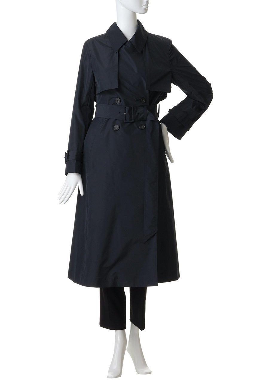 【ランバン オン ブルー/LANVIN en Bleu】のシルクシャンブレータフタトレンチコート 人気、トレンドファッション・服の通販 founy(ファニー) 　ファッション　Fashion　レディースファッション　Fashion for Women　アウター　Coat / Outerwear Collection　コート・ロングコート・ピーコート　Long Coats, Peacoats & More　トレンチコート / 春秋の定番アウター　Trench Coats　シルク　Silk, 100% Silk　リュクス　Luxury, Elegant, High-End, Chic　ロング　Long, Long-Length　定番　Standard, Basic Item　other-7|ID: prp329100004849331 ipo3291000000035819707