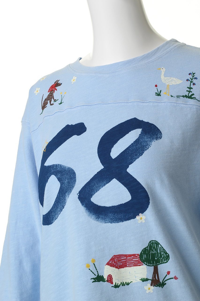 【マザー/MOTHER】のTHE FOOTBALLER 68ホリデービレッジトップス (FBA) 人気、トレンドファッション・服の通販 founy(ファニー) 　ファッション　Fashion　レディースファッション　Fashion for Women　トップス・カットソー　Cut & Sew Tops　シャツ・ブラウス・オフィスカジュアル　Elegant Blouses & Button-Ups　ロングTシャツ・Tシャツ　Longline T-Shirts & Tees　カットソー・ベーシックTシャツ　Cut-and-Sewn Tops / Stretch Tees & Basics　2026年　2026　グラフィック　Graphic, Graphic Design　スリーブ　Sleeve, Long Sleeve / Short Sleeve　デニム　Denim, Jeans Material　フレア　Flare, Flared　ボトム　Bottoms, Lower Wear　ロング　Long, Long-Length　夏　Summer　春　Spring　S/S・春夏　SS, Spring/Summer, Warm Season　other-5|ID: prp329100004849337 ipo3291000000035476219