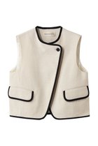 【デザイン ワークス/DESIGN WORKS】のロービングドビーショートパイピングベスト アイボリー|ID: prp329100004849338 ipo3291000000035476224