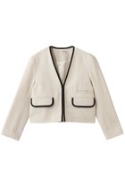 【デザイン ワークス/DESIGN WORKS】のロービングドビーショートパイピングジャケット アイボリー|ID: prp329100004849340 ipo3291000000035476245