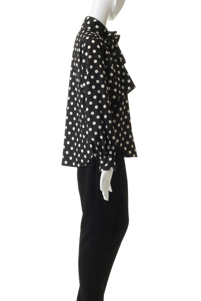 【デザイン ワークス/DESIGN WORKS】の【セットアップ対応】ドットアシメトリーラッフルブラウス 人気、トレンドファッション・服の通販 founy(ファニー) 　ファッション　Fashion　レディースファッション　Fashion for Women　トップス・カットソー　Cut & Sew Tops　シャツ・ブラウス・オフィスカジュアル　Elegant Blouses & Button-Ups　アシンメトリー　Asymmetrical Style　スリーブ　Sleeve, Long Sleeve / Short Sleeve　セットアップ　Set-Up, Coordinated Outfit　ドット　Polka Dot, Dot Pattern　バランス　Balance, Style Balance　フレア　Flare, Flared　プリント　Print, Printed Pattern　ボトム　Bottoms, Lower Wear　マニッシュ　Mannish, Boyish　ロング　Long, Long-Length　エレガント 上品　Elegant　再入荷　Restock / Back in Stock　別注　Limited Edition, Custom Order　other-3|ID: prp329100004849344 ipo3291000000035955569