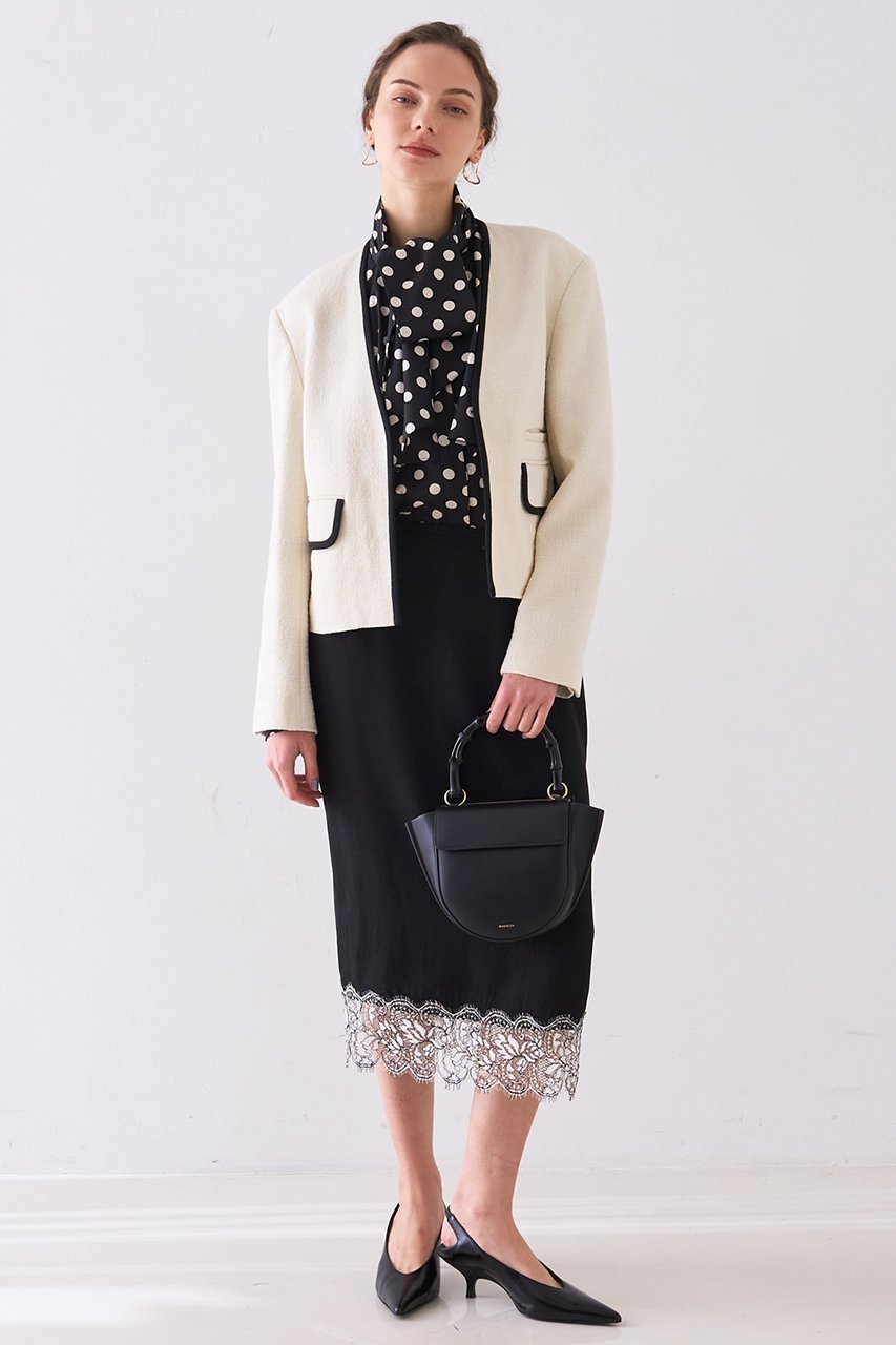 【デザイン ワークス/DESIGN WORKS】の【セットアップ対応】ドットアシメトリーラッフルブラウス 人気、トレンドファッション・服の通販 founy(ファニー) 　ファッション　Fashion　レディースファッション　Fashion for Women　トップス・カットソー　Cut & Sew Tops　シャツ・ブラウス・オフィスカジュアル　Elegant Blouses & Button-Ups　アシンメトリー　Asymmetrical Style　スリーブ　Sleeve, Long Sleeve / Short Sleeve　セットアップ　Set-Up, Coordinated Outfit　ドット　Polka Dot, Dot Pattern　バランス　Balance, Style Balance　フレア　Flare, Flared　プリント　Print, Printed Pattern　ボトム　Bottoms, Lower Wear　マニッシュ　Mannish, Boyish　ロング　Long, Long-Length　エレガント 上品　Elegant　再入荷　Restock / Back in Stock　別注　Limited Edition, Custom Order　other-8|ID: prp329100004849344 ipo3291000000035955574