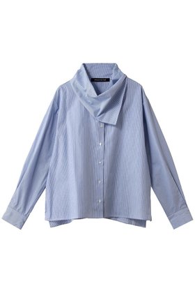 【ミズイロ インド/mizuiro ind】 stripe scarf collar shirt シャツ人気、トレンドファッション・服の通販 founy(ファニー) ファッション Fashion レディースファッション Fashion for Women トップス・カットソー Cut & Sew Tops シャツ・ブラウス・オフィスカジュアル Elegant Blouses & Button-Ups 2026年 2026 スカーフ Scarf, Neckwear ストライプ Stripe, Striped Pattern スリット Slit, Slit Detail スリーブ Sleeve, Long Sleeve / Short Sleeve デニム Denim, Jeans Material ロング Long, Long-Length エレガント 上品 Elegant 夏 Summer 春 Spring S/S・春夏 SS, Spring/Summer, Warm Season |ID:prp329100004849348
