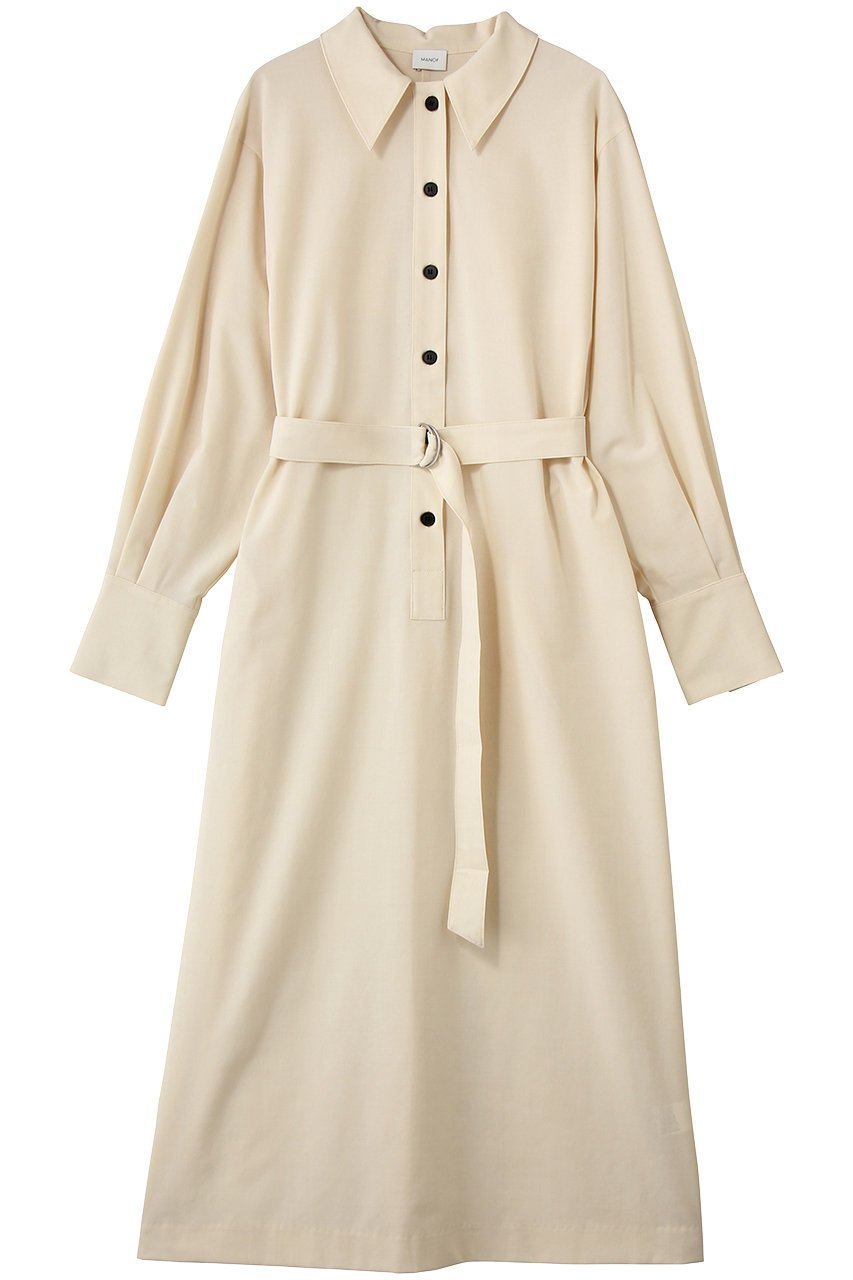 【マノフ/MANOF】のBACK LAYER ONE PIECEワンピース インテリア・キッズ・メンズ・レディースファッション・服の通販 founy(ファウニー) 　ファッション　Fashion　レディースファッション　Fashion for Women　ワンピース　Dresses　チュニック　Tunic Tops & Dresses　カフス　Cuff Design　チュニック　Tunic, Long Top　フリル　Frill, Ruffle　ボックス　Boxy, Box Shape　ロング　Long, Long-Length　エレガント 上品　Elegant　IVORY|ID: prp329100004849533 ipo3291000000036904896