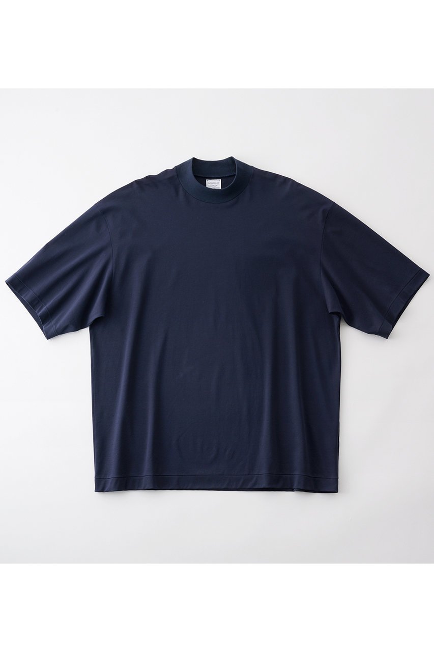 【グッド ピープル グッド ステッチング グッド プロダクト/GOOD PEOPLE GOOD STITCHING GOOD PRODUCT】の【UNISEX】モックネック ショートスリーブ Tシャツ インテリア・キッズ・メンズ・レディースファッション・服の通販 founy(ファニー) 　ファッション　Fashion　レディースファッション　Fashion for Women　トップス・カットソー　Cut & Sew Tops　シャツ・ブラウス・オフィスカジュアル　Elegant Blouses & Button-Ups　ロングTシャツ・Tシャツ　Longline T-Shirts & Tees　カットソー・ベーシックTシャツ　Cut-and-Sewn Tops / Stretch Tees & Basics　ユニセックス　Unisex, Genderless　インナー　Innerwear　ショート　Short, Short Length　スリーブ　Sleeve, Long Sleeve / Short Sleeve　ハーフ　Half, Half-Length　モックネック　Mock Neck, Short Turtleneck　ワイド　Wide, Wide Fit　定番　Standard, Basic Item　新作・新入荷　New Arrivals / New In　ネイビー|ID: prp329100004849539 ipo3291000000035485982