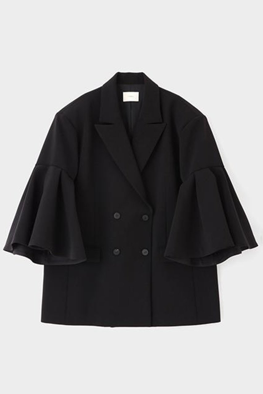 【ル フィル/LE PHIL】のコンフォートダブルクロスフレア袖ジャケット インテリア・キッズ・メンズ・レディースファッション・服の通販 founy(ファニー) 　ファッション　Fashion　レディースファッション　Fashion for Women　アウター　Coat / Outerwear Collection　レディースジャケット・軽アウター　Jackets　ジャケット　Jacket, Outerwear　スタンダード　Standard, Basic　ダブル　Double, Double-Breasted　フレア　Flare, Flared　ロング　Long, Long-Length　今季　This Season, Current Season　ブラック|ID: prp329100004849749 ipo3291000000036138949