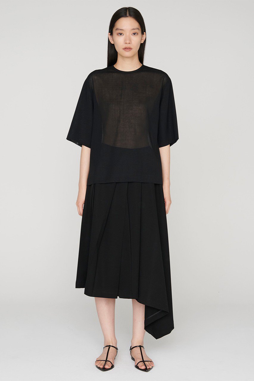 【セアン/SCEARN】のWOOL GABARDINE スカート 人気、トレンドファッション・服の通販 founy(ファニー) 　ファッション　Fashion　レディースファッション　Fashion for Women　スカート　Skirts　ロングスカート　Long Skirts / Maxi & Midi Skirts　なめらか　Smooth, Silky Texture　アシンメトリー　Asymmetrical Style　エレガント 上品　Elegant　フェミニン　Feminine, Girly　プリーツ　Pleats, Pleated　ロング　Long, Long-Length　other-6|ID: prp329100004849755 ipo3291000000036235030