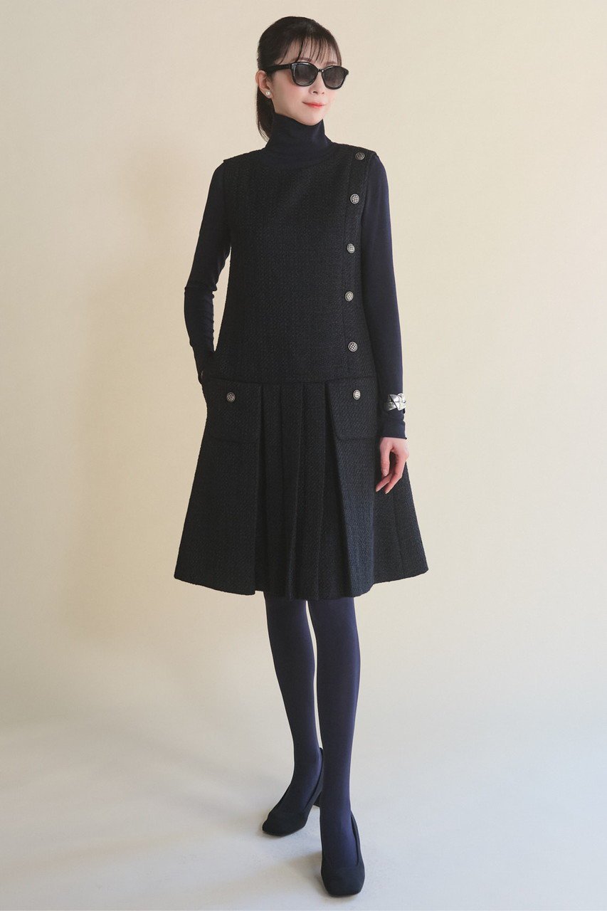 【デイジーリン/DAISY LIN】のWashable Tweed Dress “Parisienne” 人気、トレンドファッション・服の通販 founy(ファニー) 　ファッション　Fashion　レディースファッション　Fashion for Women　ワンピース　Dresses　フォーマル・パーティードレス・結婚式用ドレス　Elegant & Casual Dresses　チュニック　Tunic Tops & Dresses　アシンメトリー　Asymmetrical Style　エレガント 上品　Elegant　洗える　Machine Washable　クラシカル　Classical, Vintage-Inspired　切替　Switching, Contrast Panel　シェイプ　Shape, Slim Fit　ストレッチ　Stretch, Stretchy Fabric　タイツ　Tights, Legwear　チュニック　Tunic, Long Top　定番　Standard, Basic Item　人気　Popular, Best Seller　バランス　Balance, Style Balance　モダン　Modern, Contemporary　ロング　Long, Long-Length　other-5|ID: prp329100004849759 ipo3291000000036104331