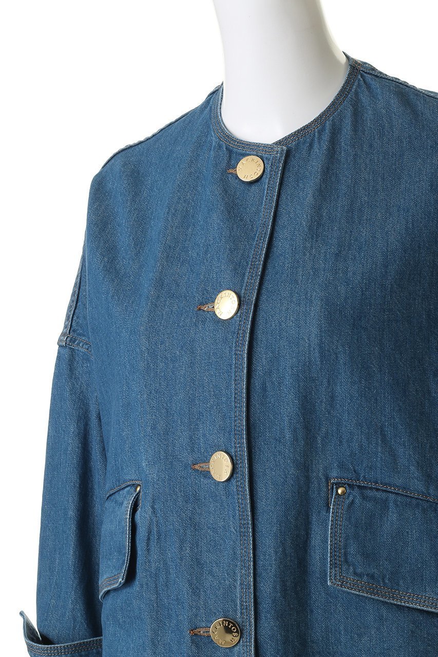 【マッキントッシュ/MACKINTOSH】のHUMBIE ノーカラーデニムジャケットメタルボタン 人気、トレンドファッション・服の通販 founy(ファニー) 　ファッション　Fashion　レディースファッション　Fashion for Women　アウター　Coat / Outerwear Collection　レディースジャケット・軽アウター　Jackets　デニムジャケット / カジュアルアウター　Denim Jackets　2026年　2026　ジャケット　Jacket, Outerwear　デニム　Denim, Jeans Material　バランス　Balance, Style Balance　フラップ　Flap, Flap Pocket　ポケット　Pocket, Pocket Detail　再入荷　Restock / Back in Stock　夏　Summer　春　Spring　S/S・春夏　SS, Spring/Summer, Warm Season　other-5|ID: prp329100004849766 ipo3291000000035495610
