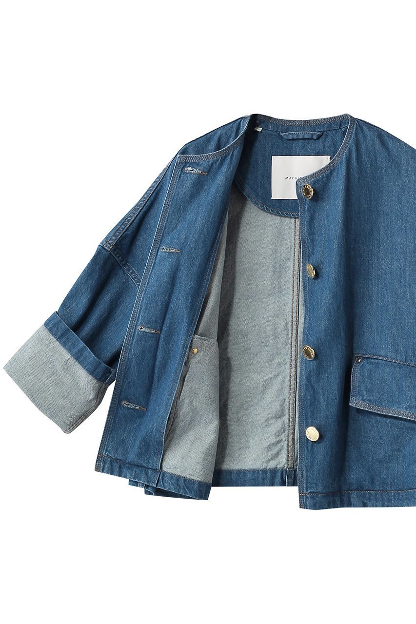 【マッキントッシュ/MACKINTOSH】のHUMBIE ノーカラーデニムジャケットメタルボタン 人気、トレンドファッション・服の通販 founy(ファニー) 　ファッション　Fashion　レディースファッション　Fashion for Women　アウター　Coat / Outerwear Collection　レディースジャケット・軽アウター　Jackets　デニムジャケット / カジュアルアウター　Denim Jackets　2026年　2026　ジャケット　Jacket, Outerwear　デニム　Denim, Jeans Material　バランス　Balance, Style Balance　フラップ　Flap, Flap Pocket　ポケット　Pocket, Pocket Detail　再入荷　Restock / Back in Stock　夏　Summer　春　Spring　S/S・春夏　SS, Spring/Summer, Warm Season　other-6|ID: prp329100004849766 ipo3291000000035495612