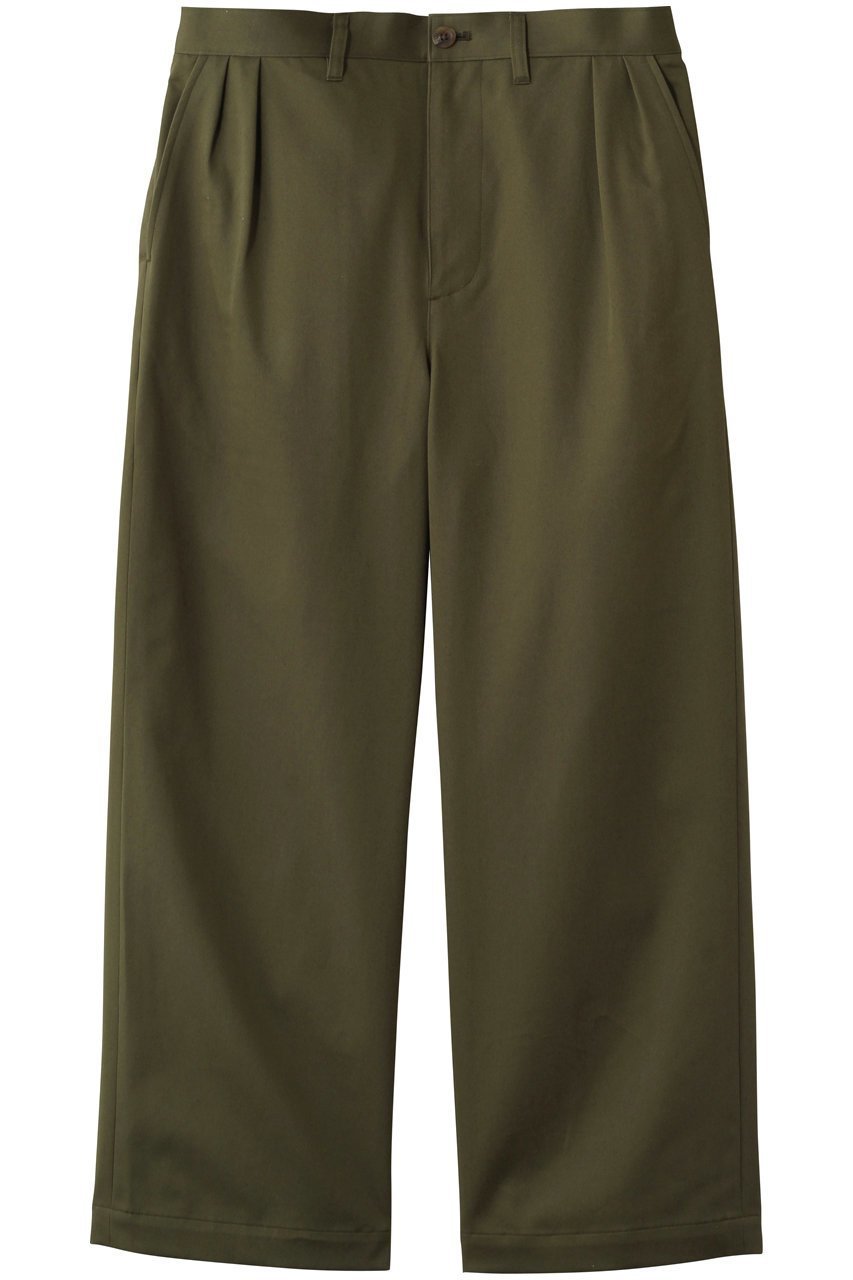 【エビコン/EVCON】の【UNISEX】2TUCK WIDE COTTON TROUSERS インテリア・キッズ・メンズ・レディースファッション・服の通販 founy(ファウニー) 　ファッション　Fashion　レディースファッション　Fashion for Women　パンツ　Pants & Trousers　ユニセックス　Unisex, Genderless　ワイド　Wide, Wide Fit　OLIVE|ID: prp329100004849775 ipo3291000000036685398