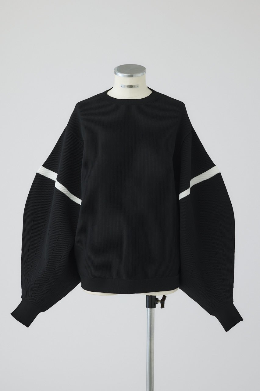 【リムアーク/RIM.ARK】のVolume sleeve design knit tops/ニット インテリア・キッズ・メンズ・レディースファッション・服の通販 founy(ファウニー) 　ファッション　Fashion　レディースファッション　Fashion for Women　トップス・カットソー　Cut & Sew Tops　ニット　Knit Tops & Sweaters　カジュアルプルオーバー・ニットトップス　Pullovers & Knit Tops / Casual Pullovers　ボリューム袖・フリルスリーブブラウス　Voluminous & Ruffle Sleeves / Puffy Sleeve Tops　シンプル　Simple, Minimal　スニーカー　Sneakers, Trainers　スポーティ　Sporty, Casual Athletic　スラックス　Slacks, Dress Pants　スリーブ　Sleeve, Long Sleeve / Short Sleeve　トレンド　Trend, Trending Now　バランス　Balance, Style Balance　おすすめ　Recommended / Our Picks　ブラック|ID: prp329100004849790 ipo3291000000036870459