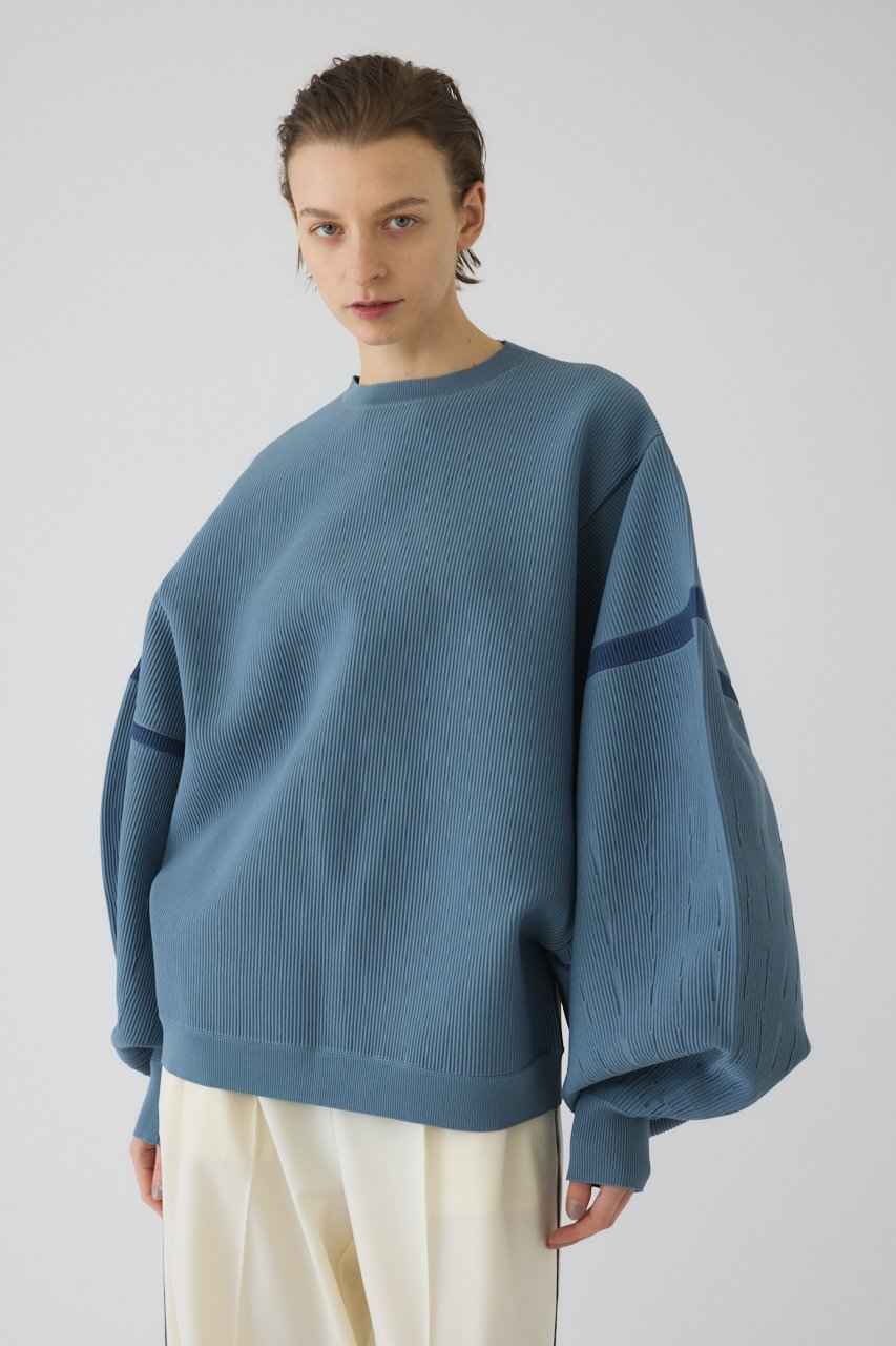 【リムアーク/RIM.ARK】のVolume sleeve design knit tops/ニット インテリア・キッズ・メンズ・レディースファッション・服の通販 founy(ファウニー) 　ファッション　Fashion　レディースファッション　Fashion for Women　トップス・カットソー　Cut & Sew Tops　ニット　Knit Tops & Sweaters　カジュアルプルオーバー・ニットトップス　Pullovers & Knit Tops / Casual Pullovers　ボリューム袖・フリルスリーブブラウス　Voluminous & Ruffle Sleeves / Puffy Sleeve Tops　シンプル　Simple, Minimal　スニーカー　Sneakers, Trainers　スポーティ　Sporty, Casual Athletic　スラックス　Slacks, Dress Pants　スリーブ　Sleeve, Long Sleeve / Short Sleeve　トレンド　Trend, Trending Now　バランス　Balance, Style Balance　おすすめ　Recommended / Our Picks　ブルー|ID: prp329100004849790 ipo3291000000036870462