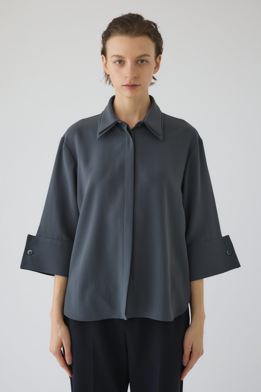 【リムアーク/RIM.ARK】の【2/4 10:00販売開始】W-collar classical blouse/ブラウス インテリア・キッズ・メンズ・レディースファッション・服の通販 founy(ファニー) 　ファッション　Fashion　レディースファッション　Fashion for Women　トップス・カットソー　Cut & Sew Tops　シャツ・ブラウス・オフィスカジュアル　Elegant Blouses & Button-Ups　2026年　2026　おすすめ　Recommended / Our Picks　インナー　Innerwear　カフス　Cuff Design　クラシカル　Classical, Vintage-Inspired　シンプル　Simple, Minimal　スラックス　Slacks, Dress Pants　スリーブ　Sleeve, Long Sleeve / Short Sleeve　ダブル　Double, Double-Breasted　ロング　Long, Long-Length　エレガント 上品　Elegant　夏　Summer　春　Spring　S/S・春夏　SS, Spring/Summer, Warm Season　グレー|ID: prp329100004849792 ipo3291000000035507371