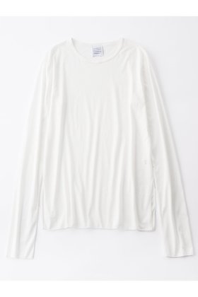 【グッド ピープル グッド ステッチング グッド プロダクト/GOOD PEOPLE GOOD STITCHING GOOD PRODUCT】 サイドスリット クルーネック ロングスリーブ Tシャツ人気、トレンドファッション・服の通販 founy(ファニー) ファッション Fashion レディースファッション Fashion for Women トップス・カットソー Cut & Sew Tops シャツ・ブラウス・オフィスカジュアル Elegant Blouses & Button-Ups ロングTシャツ・Tシャツ Longline T-Shirts & Tees カットソー・ベーシックTシャツ Cut-and-Sewn Tops / Stretch Tees & Basics 2026年 2026 シアー Sheer, See-Through ストレッチ Stretch, Stretchy Fabric スリット Slit, Slit Detail スリーブ Sleeve, Long Sleeve / Short Sleeve ロング Long, Long-Length 夏 Summer 定番 Standard, Basic Item 春 Spring S/S・春夏 SS, Spring/Summer, Warm Season |ID:prp329100004849795