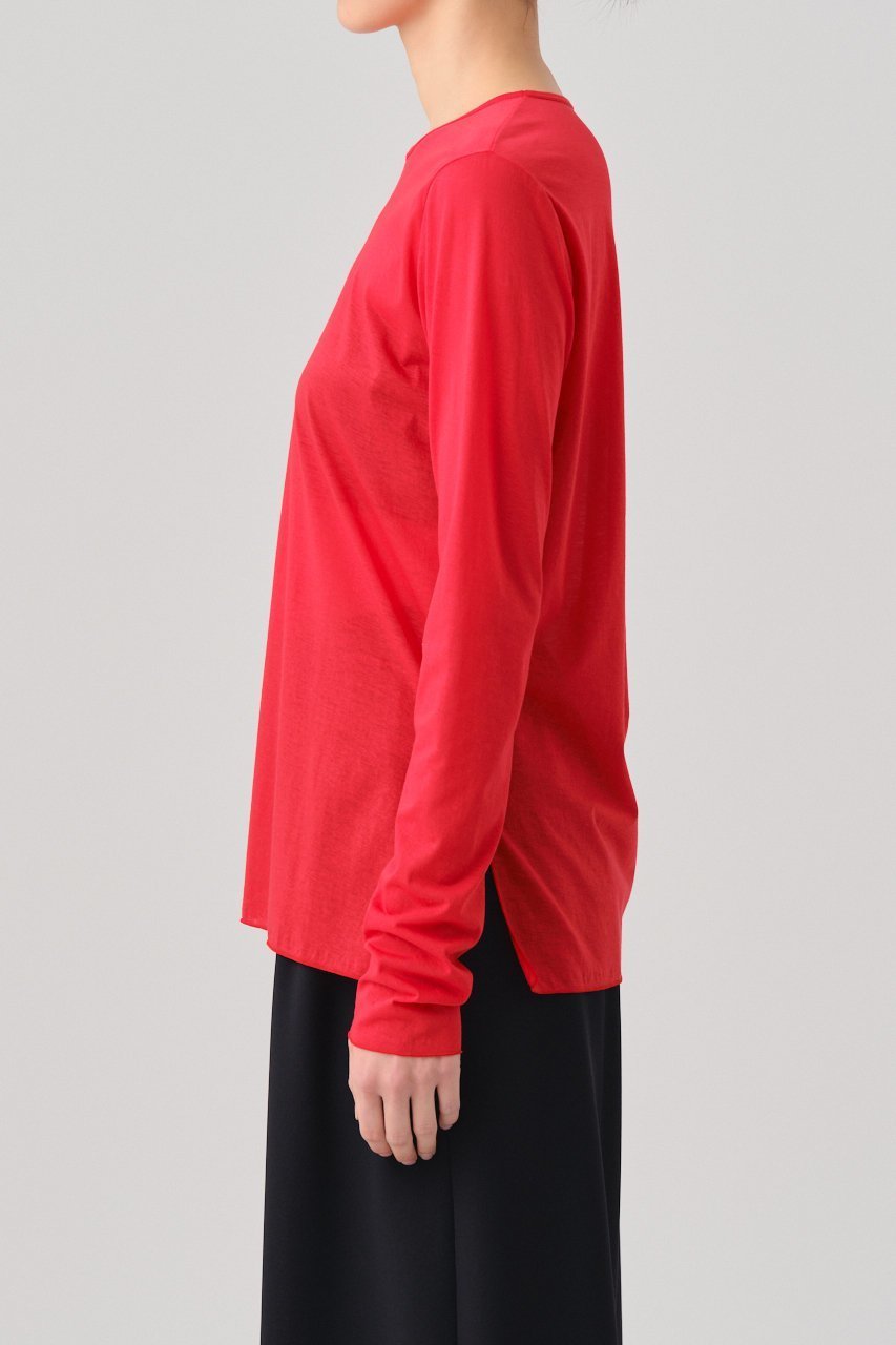 【グッド ピープル グッド ステッチング グッド プロダクト/GOOD PEOPLE GOOD STITCHING GOOD PRODUCT】のサイドスリット クルーネック ロングスリーブ Tシャツ 人気、トレンドファッション・服の通販 founy(ファニー) 　ファッション　Fashion　レディースファッション　Fashion for Women　トップス・カットソー　Cut & Sew Tops　シャツ・ブラウス・オフィスカジュアル　Elegant Blouses & Button-Ups　ロングTシャツ・Tシャツ　Longline T-Shirts & Tees　カットソー・ベーシックTシャツ　Cut-and-Sewn Tops / Stretch Tees & Basics　2026年　2026　シアー　Sheer, See-Through　ストレッチ　Stretch, Stretchy Fabric　スリット　Slit, Slit Detail　スリーブ　Sleeve, Long Sleeve / Short Sleeve　ロング　Long, Long-Length　夏　Summer　定番　Standard, Basic Item　春　Spring　S/S・春夏　SS, Spring/Summer, Warm Season　other-5|ID: prp329100004849795 ipo3291000000035507476