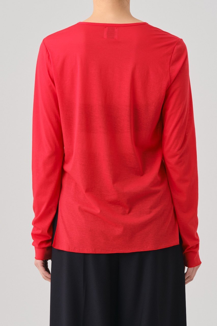 【グッド ピープル グッド ステッチング グッド プロダクト/GOOD PEOPLE GOOD STITCHING GOOD PRODUCT】のサイドスリット クルーネック ロングスリーブ Tシャツ 人気、トレンドファッション・服の通販 founy(ファニー) 　ファッション　Fashion　レディースファッション　Fashion for Women　トップス・カットソー　Cut & Sew Tops　シャツ・ブラウス・オフィスカジュアル　Elegant Blouses & Button-Ups　ロングTシャツ・Tシャツ　Longline T-Shirts & Tees　カットソー・ベーシックTシャツ　Cut-and-Sewn Tops / Stretch Tees & Basics　2026年　2026　シアー　Sheer, See-Through　ストレッチ　Stretch, Stretchy Fabric　スリット　Slit, Slit Detail　スリーブ　Sleeve, Long Sleeve / Short Sleeve　ロング　Long, Long-Length　夏　Summer　定番　Standard, Basic Item　春　Spring　S/S・春夏　SS, Spring/Summer, Warm Season　other-6|ID: prp329100004849795 ipo3291000000035507477