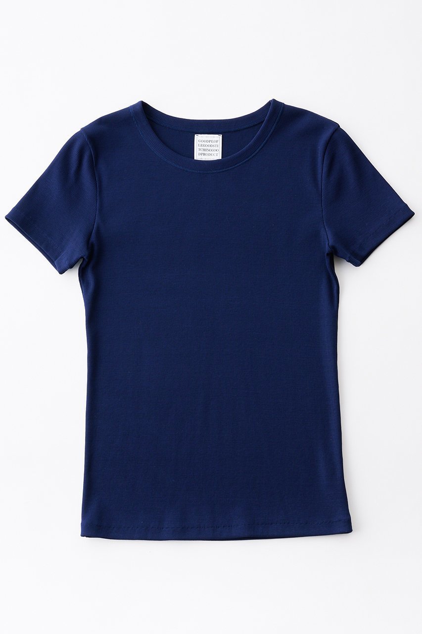 【グッド ピープル グッド ステッチング グッド プロダクト/GOOD PEOPLE GOOD STITCHING GOOD PRODUCT】のクルーネック ショートスリーブ Tシャツ インテリア・キッズ・メンズ・レディースファッション・服の通販 founy(ファニー) 　ファッション　Fashion　レディースファッション　Fashion for Women　トップス・カットソー　Cut & Sew Tops　シャツ・ブラウス・オフィスカジュアル　Elegant Blouses & Button-Ups　ロングTシャツ・Tシャツ　Longline T-Shirts & Tees　カットソー・ベーシックTシャツ　Cut-and-Sewn Tops / Stretch Tees & Basics　ショート　Short, Short Length　シンプル　Simple, Minimal　ストレッチ　Stretch, Stretchy Fabric　スリーブ　Sleeve, Long Sleeve / Short Sleeve　今季　This Season, Current Season　定番　Standard, Basic Item　ミッドナイトブルー|ID: prp329100004849798 ipo3291000000036371056