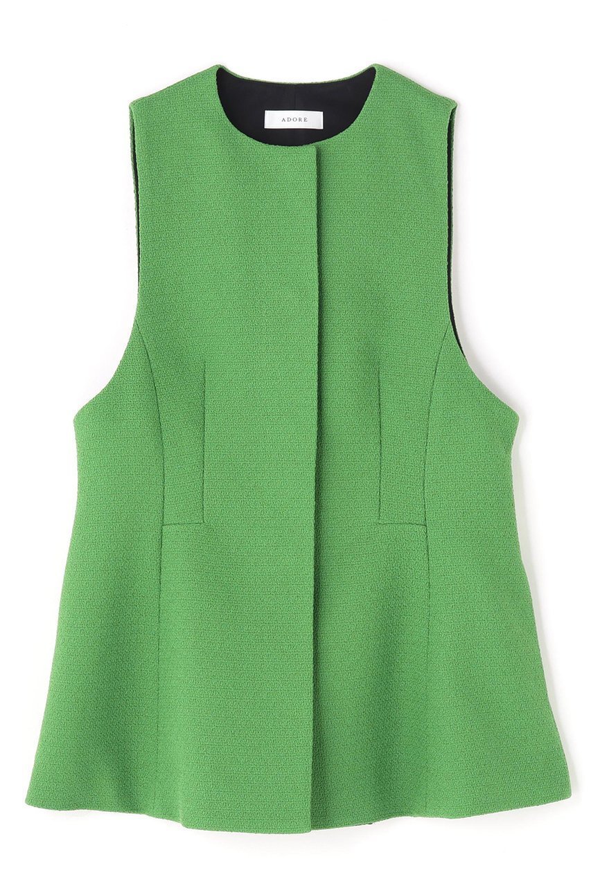 【アドーア/ADORE】のツイーディーブカティーニブラウス インテリア・キッズ・メンズ・レディースファッション・服の通販 founy(ファニー) 　ファッション　Fashion　レディースファッション　Fashion for Women　トップス・カットソー　Cut & Sew Tops　キャミソール&ノースリーブ　Camisoles & Sleeveless Tops　シャツ・ブラウス・オフィスカジュアル　Elegant Blouses & Button-Ups　おすすめ　Recommended / Our Picks　セットアップ　Set-Up, Coordinated Outfit　ツイード　Twill, Twill Weave　ノースリーブ　Sleeveless, No-Sleeve　無地　Plain, Solid Color　グリーン|ID: prp329100004849800 ipo3291000000036370969