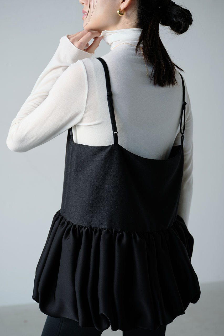 【ジェイドット/j.】のシルキーダブルフェイス バルーンペプラムキャミ 人気、トレンドファッション・服の通販 founy(ファニー) 　ファッション　Fashion　レディースファッション　Fashion for Women　トップス・カットソー　Cut & Sew Tops　キャミソール&ノースリーブ　Camisoles & Sleeveless Tops　シャツ・ブラウス・オフィスカジュアル　Elegant Blouses & Button-Ups　カットソー　Cut and Sewn Top　キャミ　Camisole, Cami Top　サテン　Satin, Glossy Fabric　ノースリーブ　Sleeveless, No-Sleeve　バルーン　Balloon, Balloon Silhouette　ビスチェ　Bustier, Corset Top　ベスト　Vest, Waistcoat　ペプラム　Peplum, Flared Hem　other-6|ID: prp329100004849808 ipo3291000000035945045