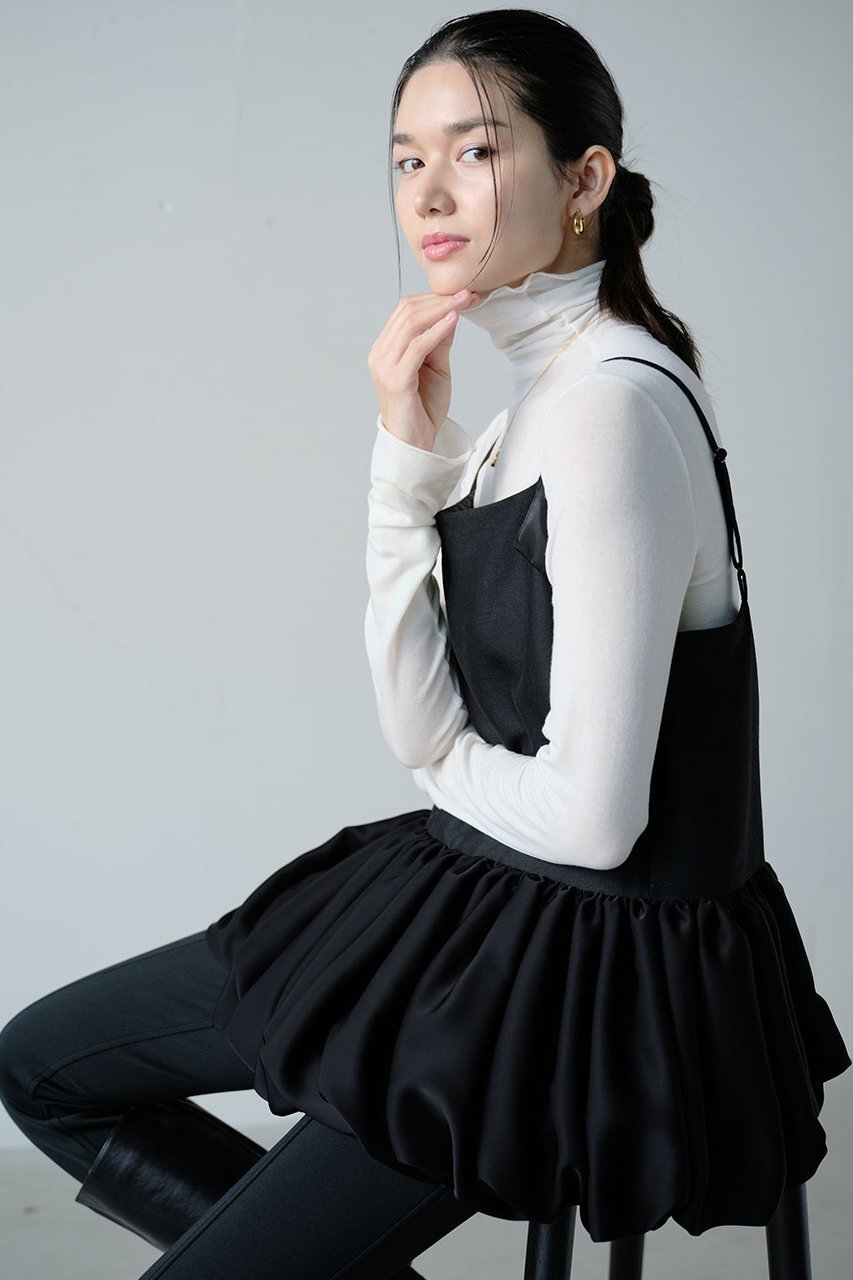 【ジェイドット/j.】のシルキーダブルフェイス バルーンペプラムキャミ 人気、トレンドファッション・服の通販 founy(ファニー) 　ファッション　Fashion　レディースファッション　Fashion for Women　トップス・カットソー　Cut & Sew Tops　キャミソール&ノースリーブ　Camisoles & Sleeveless Tops　シャツ・ブラウス・オフィスカジュアル　Elegant Blouses & Button-Ups　カットソー　Cut and Sewn Top　キャミ　Camisole, Cami Top　サテン　Satin, Glossy Fabric　ノースリーブ　Sleeveless, No-Sleeve　バルーン　Balloon, Balloon Silhouette　ビスチェ　Bustier, Corset Top　ベスト　Vest, Waistcoat　ペプラム　Peplum, Flared Hem　other-8|ID: prp329100004849808 ipo3291000000035945047